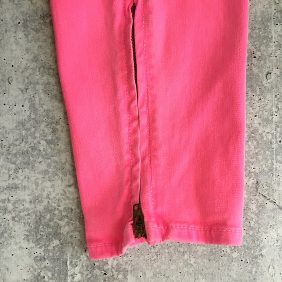 J. Crew Ankle Toothpick Jeans, Bright Pink, Size 26 - Picture 4 of 6
